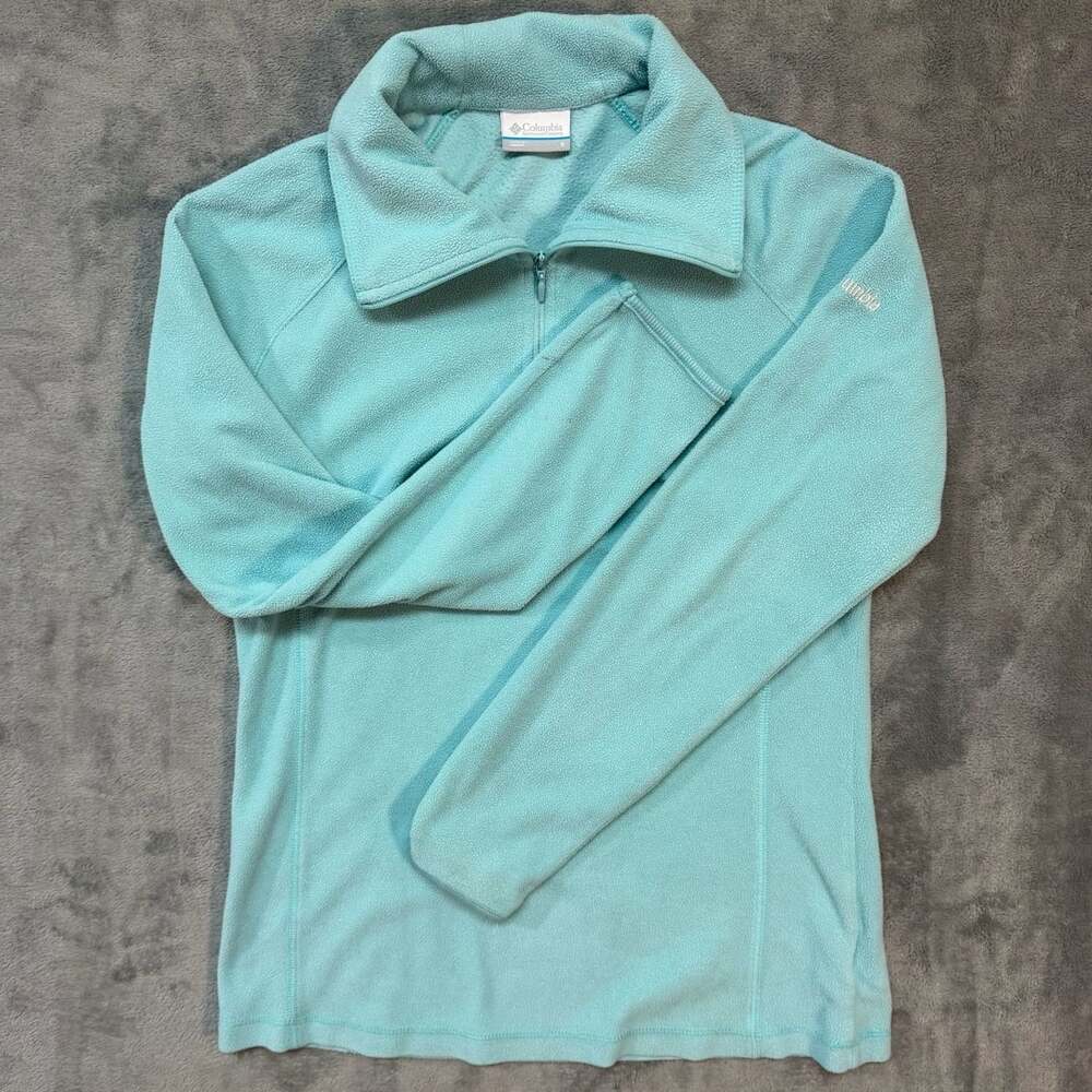 Columbia Glacial IV Half Zip Fleece Size S Teal Green Sweater Jacket